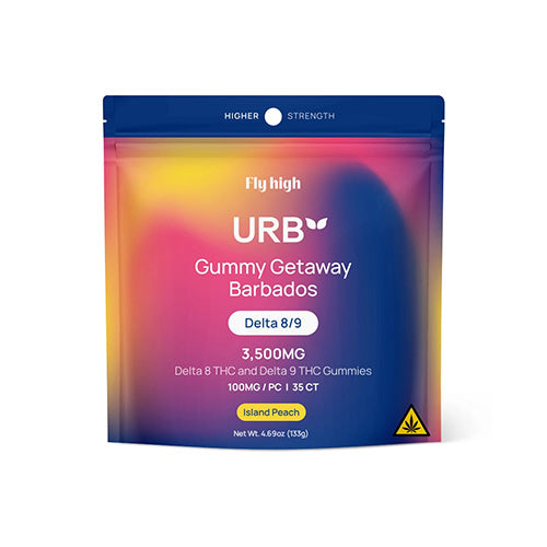 Urb - Island Peach Live Resin Gummies - Delta 8 / Delta 9