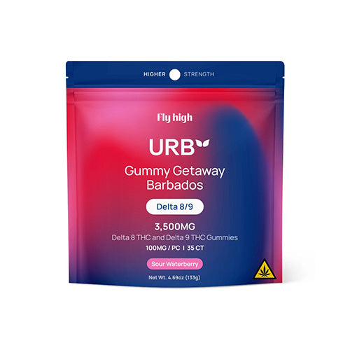 Urb - Sour Waterberry Live Resin Gummies - Delta 8 / Delta 9