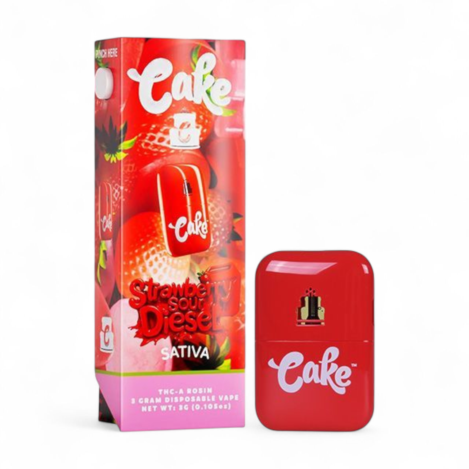 Cake - 3 Gram - Strawberry Sour Diesel Disposable