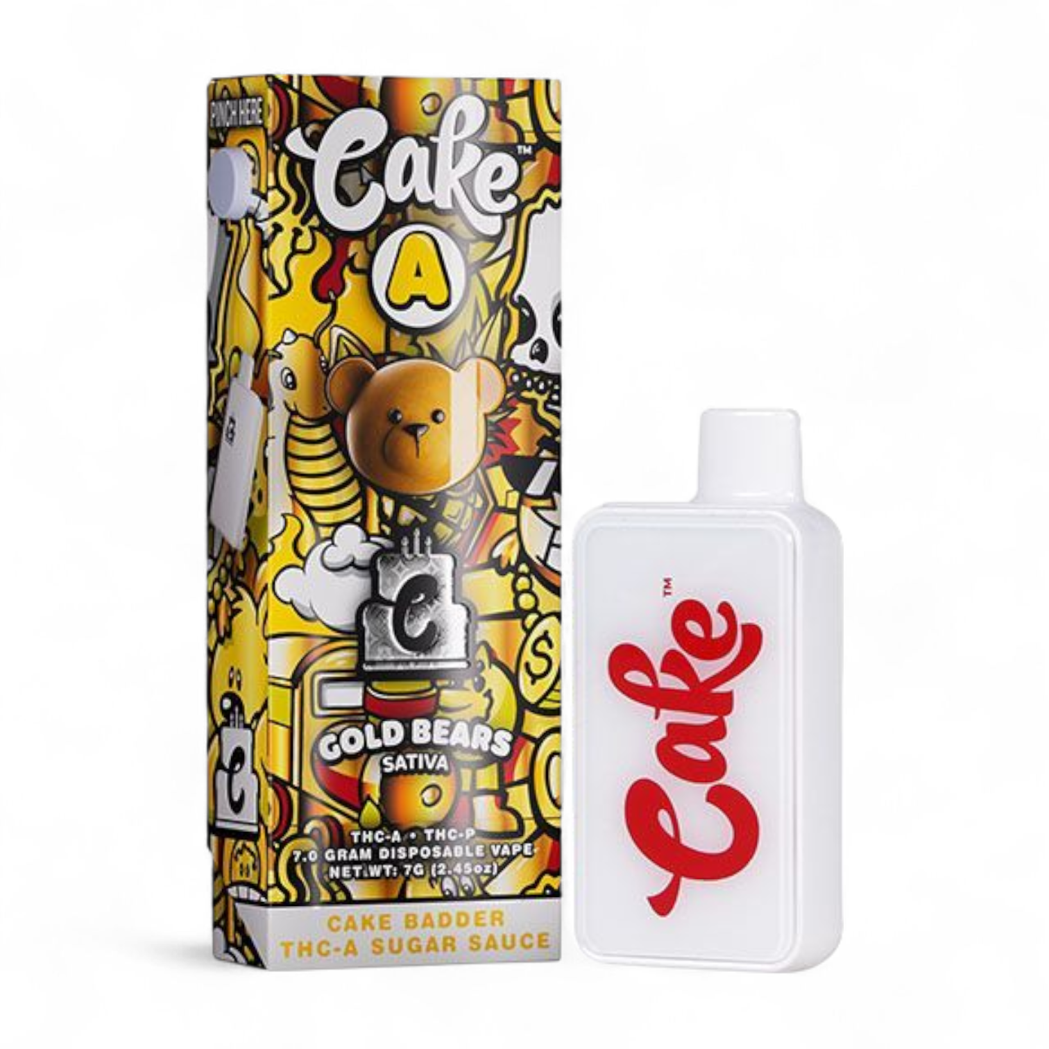 Cake - Cake Badder - Gold Bears Disposable - THCA/THCP