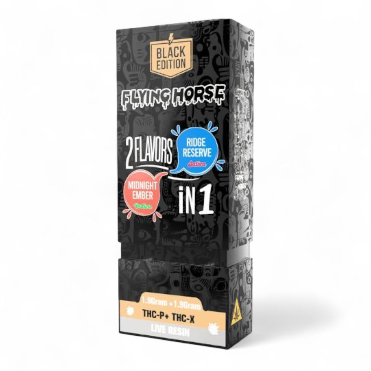 Flying Horse - 2-In-1 BLACK EDITION - RIDGE RESERVE + MIDNIGHT EMBER Disposable - THCP/THCX