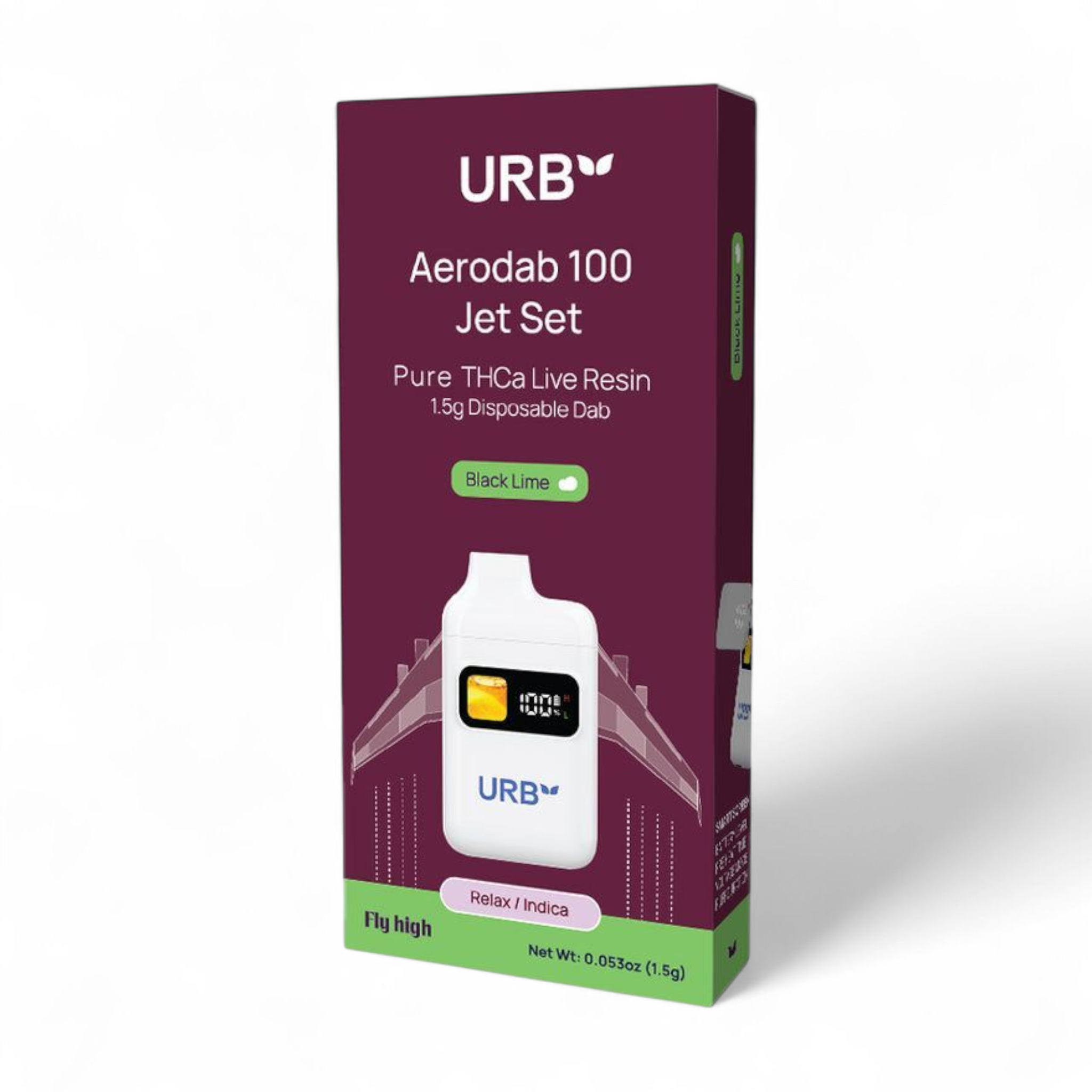 Urb - Aerodab 100 Jet Set - Black Lime Disposable - THCA