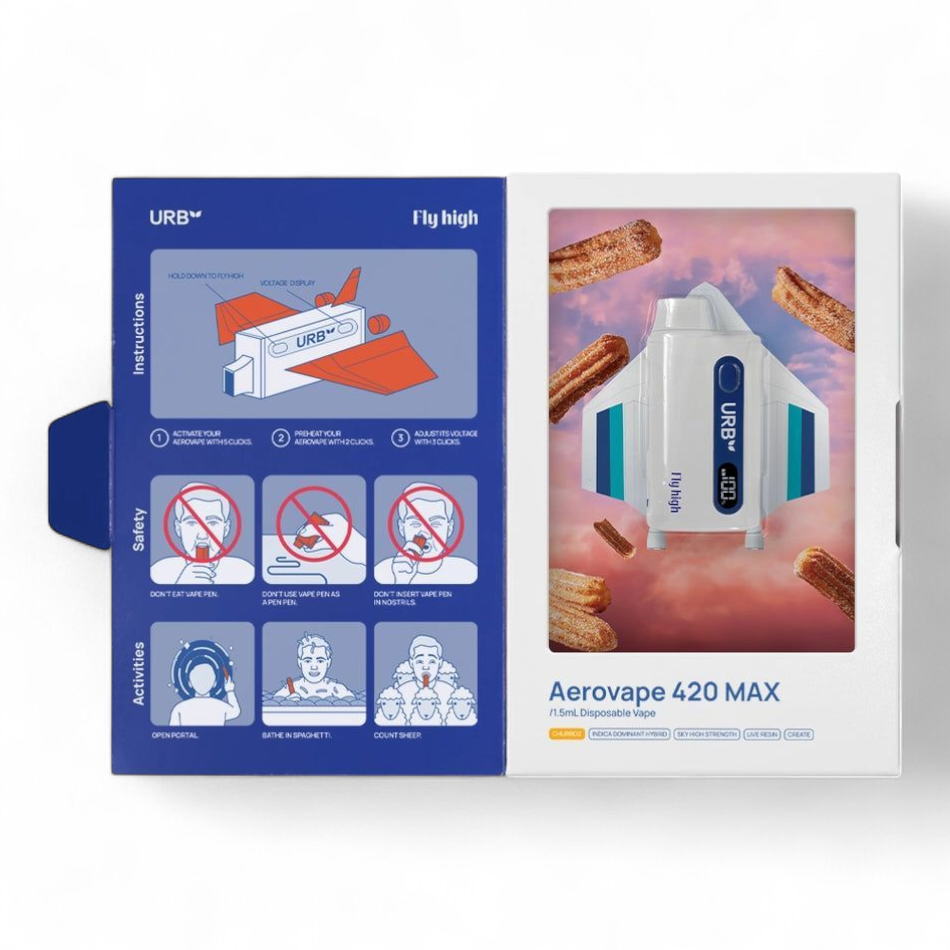 MILE HIGH AEROVAPE 420 MAX - CHURROZ DISPOSABLE - THCP/THCB Box